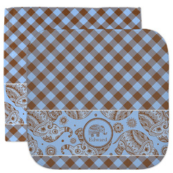 Gingham & Elephants Facecloth / Wash Cloth (Personalized)