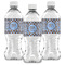Gingham & Elephants Water Bottle Labels - Front View