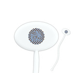 Gingham & Elephants Oval Plastic Stir Sticks (Personalized)