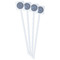 Gingham & Elephants White Plastic Stir Stick - Double Sided - Square - Front
