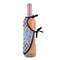 Gingham & Elephants Wine Bottle Apron - DETAIL WITH CLIP ON NECK