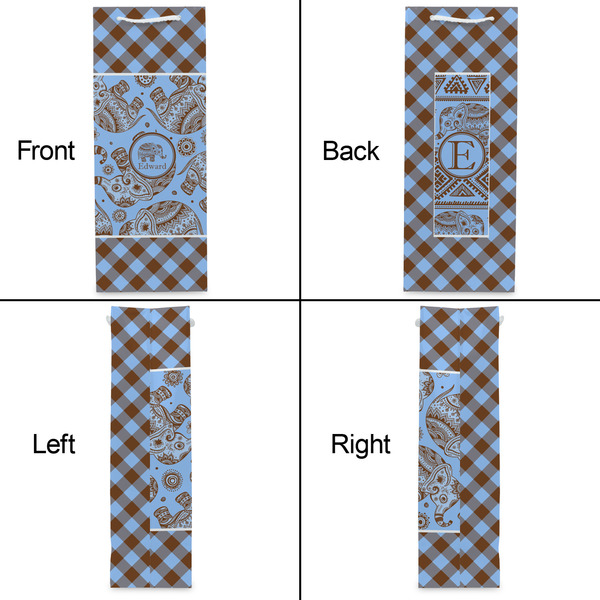 Gingham & Elephants Wine Gift Bag - Gloss - Approval