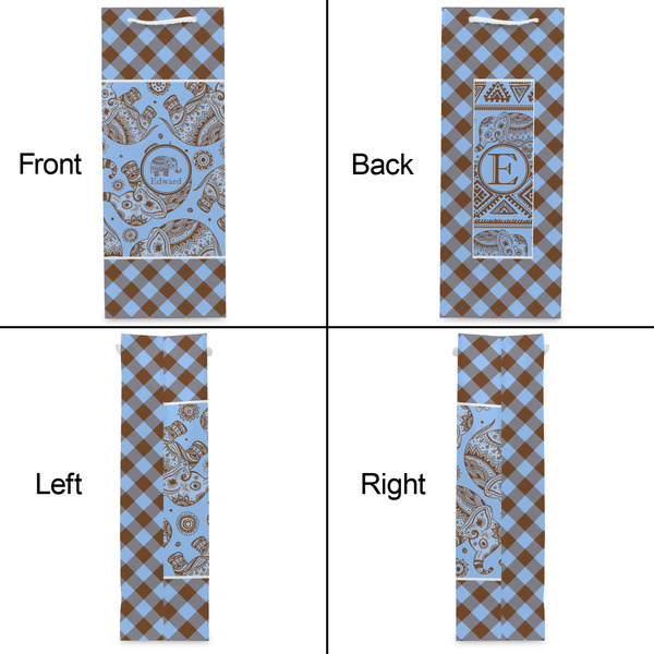 Gingham & Elephants Wine Gift Bag - Matte - Approval