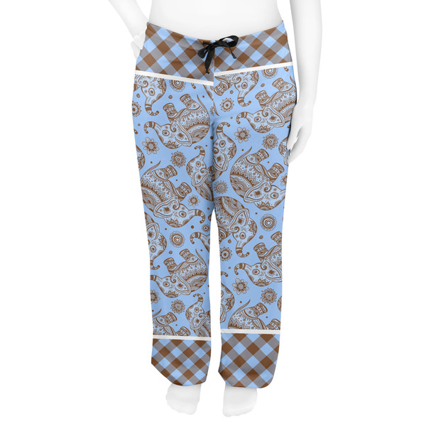 Gingham & Elephants Women's Pj on model - Front