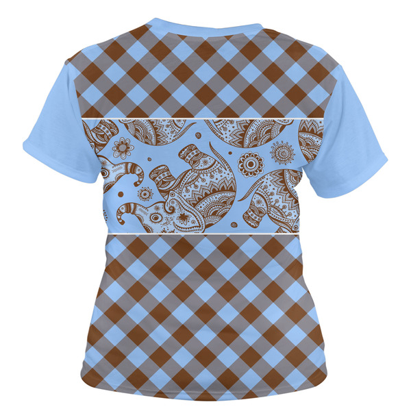 Gingham & Elephants Women's T-shirt Back