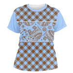 Gingham & Elephants Women's Crew T-Shirt - 2X Large