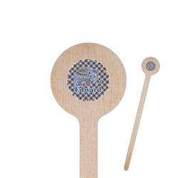 Gingham & Elephants Round Wooden Stir Sticks (Personalized)