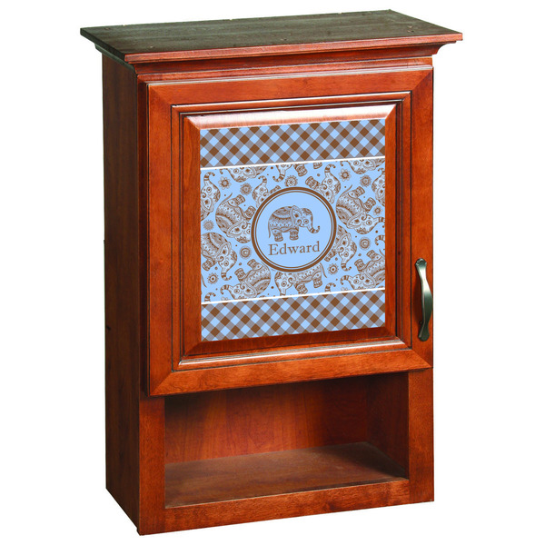 Gingham & Elephants Wooden Cabinet Decal (Medium)