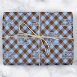 Gingham & Elephants Wrapping Paper (Personalized)
