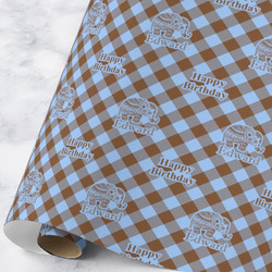Gingham & Elephants Wrapping Paper Roll - Large - Matte (Personalized)