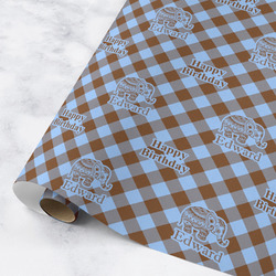 Gingham & Elephants Wrapping Paper Roll - Medium - Matte (Personalized)
