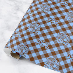 Gingham & Elephants Wrapping Paper Roll - Small (Personalized)