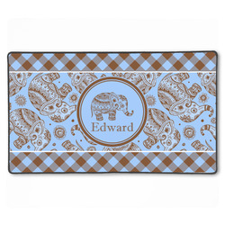 Gingham & Elephants XXL Gaming Mouse Pad - 24" x 14" (Personalized)