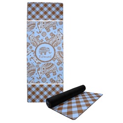 Gingham & Elephants Yoga Mat (Personalized)
