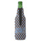 Gingham & Elephants Zipper Bottle Cooler - BACK (bottle)