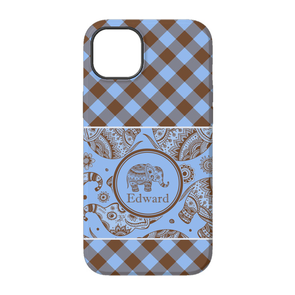 Gingham & Elephants iPhone 14 Pro Tough Case - Back