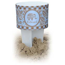 Gingham & Elephants Beach Spiker Drink Holder (Personalized)