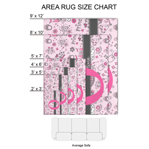 Princess 2'x3' Indoor Area Rugs - Size Chart