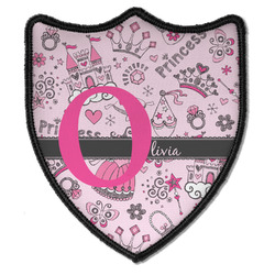 Princess Iron On Shield Patch B w/ Name and Initial