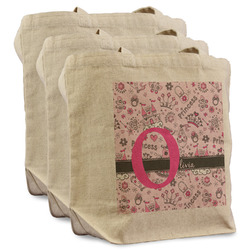 Princess Reusable Cotton Grocery Bags - Set of 3 (Personalized)