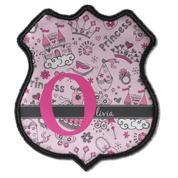 Princess Iron On Shield Patch C w/ Name and Initial