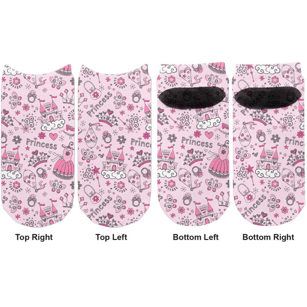 Princess Adult Ankle Socks - Double Pair - Front and Back - Apvl