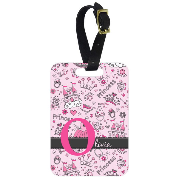 Custom Princess Metal Luggage Tag w/ Name and Initial