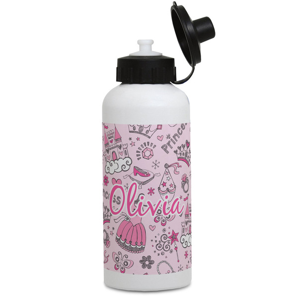 Custom Princess Water Bottles - Aluminum - 20 oz - White (Personalized)
