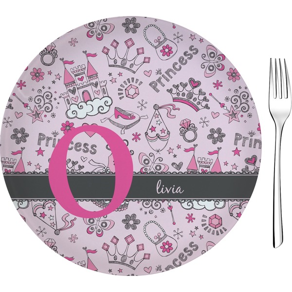 Custom Princess Glass Appetizer / Dessert Plate 8" (Personalized)