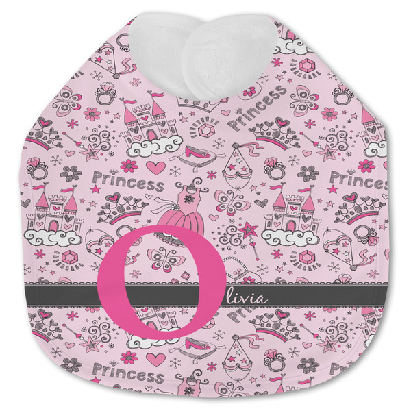 Custom Princess Jersey Knit Baby Bib w/ Name and Initial