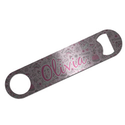 Princess Bar Bottle Opener - Silver w/ Name and Initial