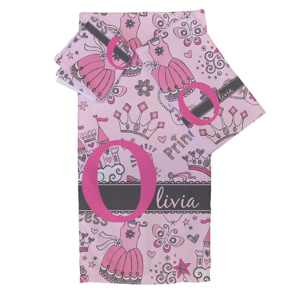 Custom Princess Bath Towel Set - 3 Pcs (Personalized)