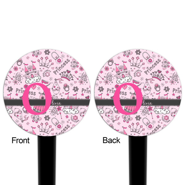 Princess Black Plastic 4" Food Pick - Round - Double Sided - Front & Back