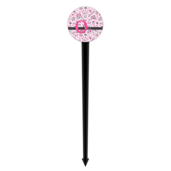 Princess Black Plastic 4" Food Pick - Round - Single Pick