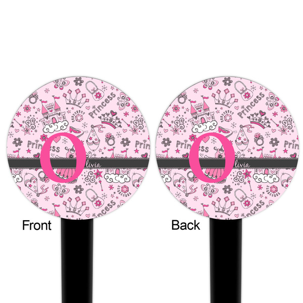 Princess Black Plastic 6" Food Pick - Round - Double Sided - Front & Back