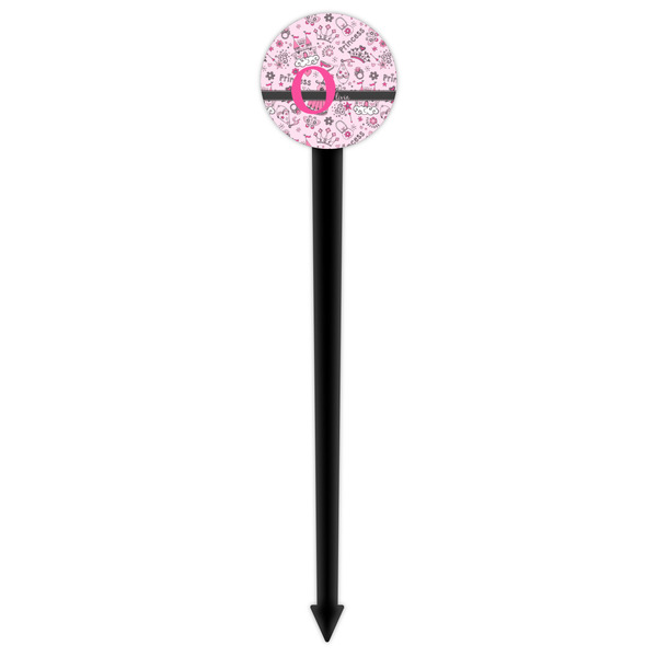 Princess Black Plastic 6" Food Pick - Round - Single Pick