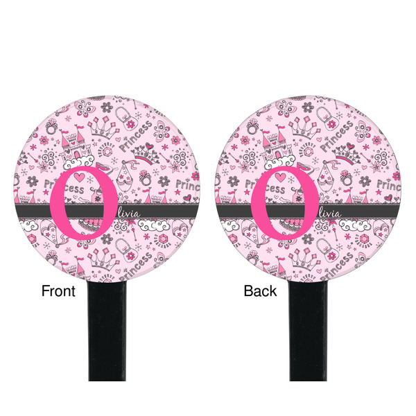 Princess Black Plastic 7" Stir Stick - Double Sided - Round - Front & Back