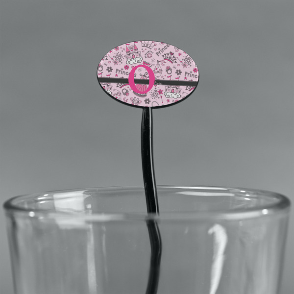 Princess Black Plastic 7" Stir Stick - Oval - Main