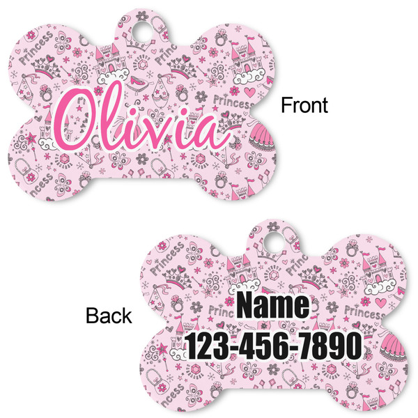 Princess Bone Shaped Dog ID Tag - Large - Approval