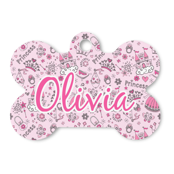 Custom Princess Bone Shaped Dog ID Tag (Personalized)