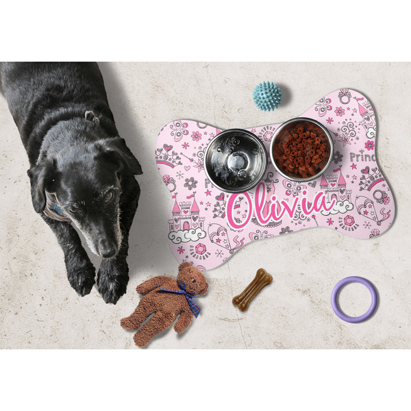 Princess Bone Shaped Mat w/ Food & Water
