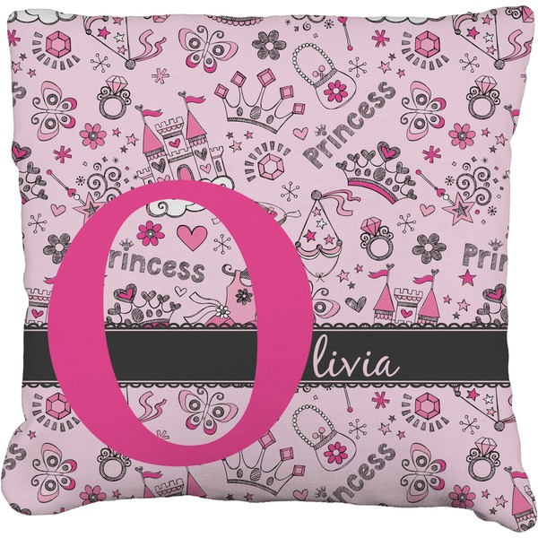 Custom Princess Faux-Linen Throw Pillow 16" (Personalized)