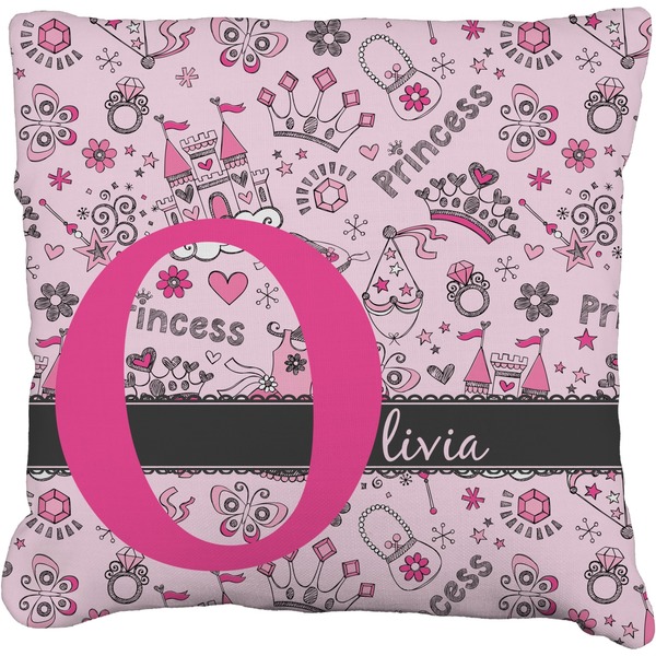 Custom Princess Faux-Linen Throw Pillow 18" (Personalized)