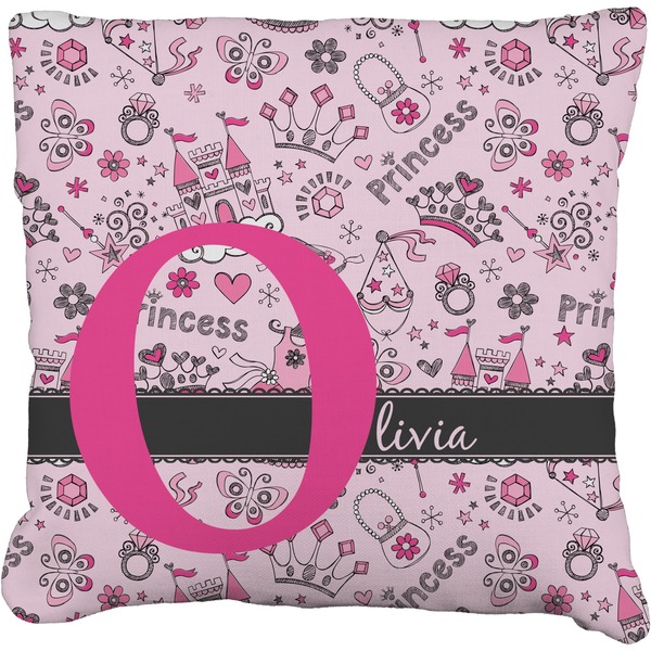 Custom Princess Faux-Linen Throw Pillow 26" (Personalized)