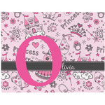 Princess Woven Fabric Placemat - Twill w/ Name and Initial