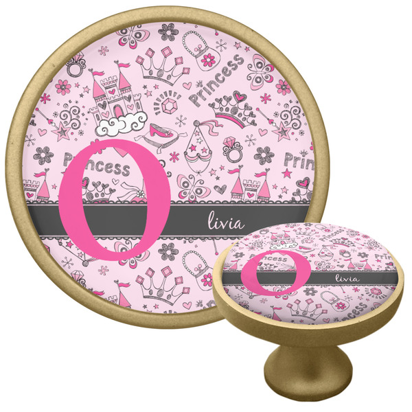 Custom Princess Cabinet Knob - Gold (Personalized)