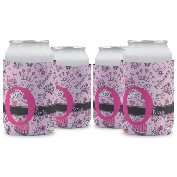 Custom Princess Can Cooler (12 oz) - Set of 4 w/ Name and Initial