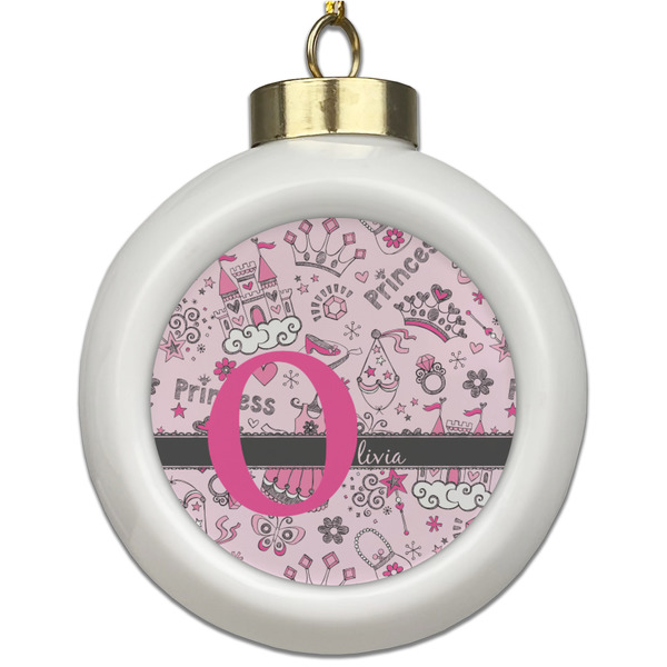 Custom Princess Ceramic Ball Ornament (Personalized)