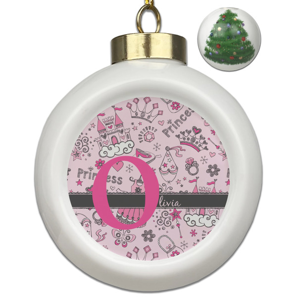 Custom Princess Ceramic Ball Ornament - Christmas Tree (Personalized)
