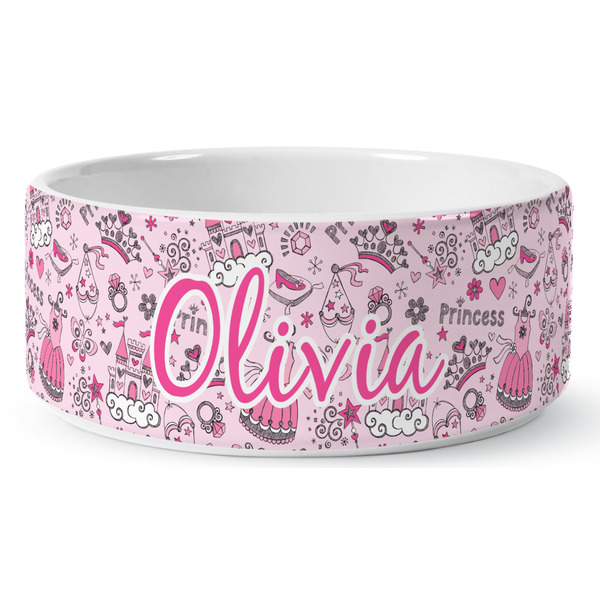 Princess Ceramic Dog Bowl - Medium - Front